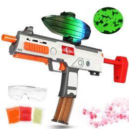 Sand Play Water Fun Splatter Ball Toys with 10000pcs Gel Balls 1000 Glow Beads Shooting Games Electric for Outdoor Rechargeable Battery 230721