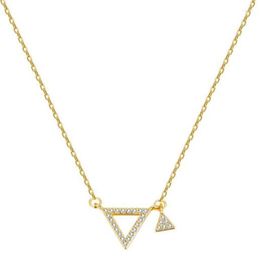 Pendant Necklaces Elegant Female Clavicle Chain Necklace Double Triangle Crystal Wedding Women's Jewellery Accessories