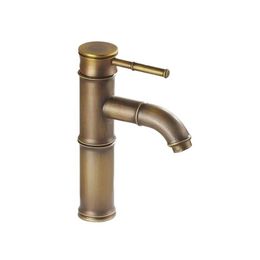 Antique Bamboo Bathroom Faucet bronze finish Basin Sink Water Tap Single Handle276N