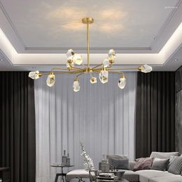 Chandeliers Lights Nordic Minimalist Irregular Glass Ceiling Living Room Leds El Lobbying Pendant Lamp