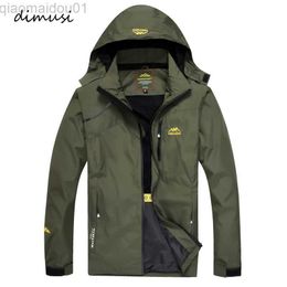 Men's Jackets DIMUSI Men's Jackets Spring Autumn Casual Men Outwear Raincoat Waterproof Hooded Coats Male Breathable Bomber Jackets 4XL.YA813 L230721