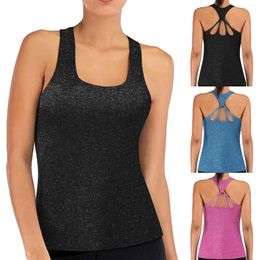 Active Shirts Yoga Vest Sport Singlet Women Athletic Fitness Tank Tops Gym Running Training 2023