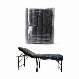 Tattoo Chair Bed Cover Black Plastic Elasticated Waterproof Anti Oil Pigment Fitted Sheet for Massage Table Tattoo SPA el Bed 1270N