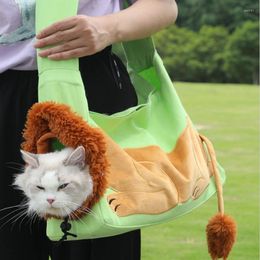 Cat Carriers Lion Shaped Bag Carrier Travel Products Canvas Sling Mesh Breathable Backpack Pet Accessories Puppy Small Dog Outdoor Kitten