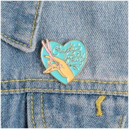 Pins Brooches Lapel Pin Enamel Heart Hand Scissors Cartoon Badges And Pins Jewellery Gift For Women Drop Delivery Dhuov