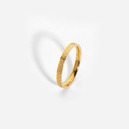 Tarnish Free Jewellery Stainless Steel Gold Plated Grid Bold Stacker Rings For Women Grils Metal Lattice Band Ring 2022