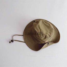 Caps Hats deer jonmi Spring Summer Japan Style Children Sunproof Bucket Hats Solid Colour Baby Boys Vacation Outdoor Fisherman Hat x0810 x0810 x0811