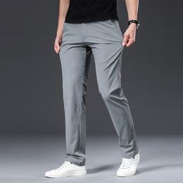 Mens Pants Browon Classic Premium Trousers SpringSummer Medium Solid Color Straight Full Length Casual 230720