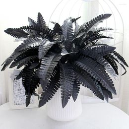 Decorative Flowers Grass Black Wedding Fake Plant Artificial Plants Home Decoration Persian Leaves Simulation Fern