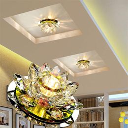Dimmable Crystal LED Ceiling Light 3W AC90-260V Modern LED Crystal Lamp Aisle Light Lamp Hall Lighting Pumpkin Lotus Lights led ce250C