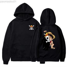 Men's Hoodies Sweatshirts Anime One Piece Cosplay Come Hoodies The Pirate King Print Men Women Sweatshirt Warm Streetwear Unisex Clothes L230721