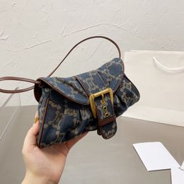 2023 New Underarm Bag Medieval Denim Vintage Bone Bag Niche One-shoulder Hand Baguette Bag