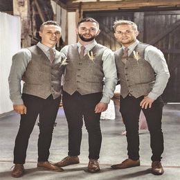 2020 Modest Wool Groom Vests British Style Men's Suit Vests Slim Fit Men's Dress Vest Wedding Waistcoat Groomsmen Attire208g