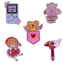 Pins Brooches Cardcaptor Sakura Theme Enamel Pin Badge Patch Kero Chan Magic Wand Sealing Staff Gameboy Brooch Japan Anime Fans C312j