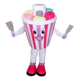2023 Discount factory Lovely colorful Ice Cream Mascot Costume Cartoon Character adult Halloween party Carnival Costume