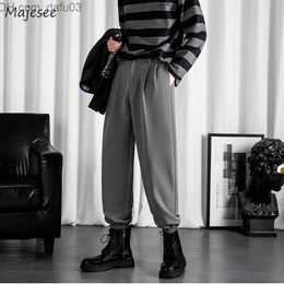 Men's Pants Men's casual pants simple solid large size S-3XL harem men's binding ankle length loose and fashionable Harajuku men's fashion Z230721