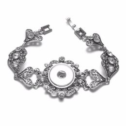 2020 New Love Hearts Rhinestone Charms Bracelet Snap Bracelet 18-20mm Fit 18mm Snap Button For DIY Snaps Jewellery SZ0472246t
