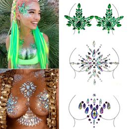 2021 New Hot Sale Sexy Chest Crystal Resin Drill Tattoo Sticker Music Festival Fashion Tattoo Stickers Party Chest Decoration