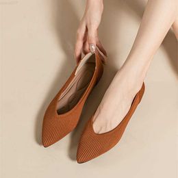 Dress Shoes Women's Solid Colour Flat Shoes Casual Loafers Breathable Ballet Shoes Pointed Pregnant Women Comfortable Shoe Spring Single Shoe L230721