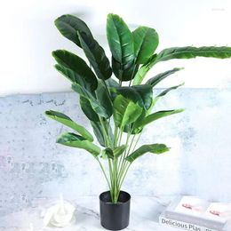 Decorative Flowers 82cm/3 In Artificial Leaf Plants Large Fake Banana Tree Leaves Bonsai Flower Garden Home Living Room Decoration Outdoor