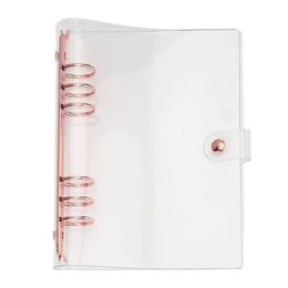 Agenda Journal Diary Planner PVC Rose Gold Clear Binders Loose-Leaf 6 Ring A5 A6 30mm Binder Cover 210611335s