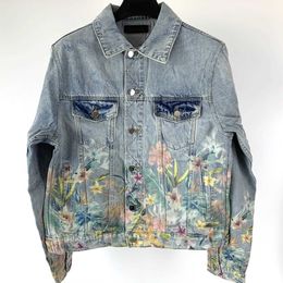 Высокая версия Mens Denim Jacket U S A A A Hip-Hop Clothing Miri Designer Jackets Men Women Varsity Jacket