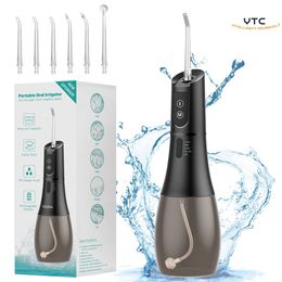 Other Oral Hygiene Oral Irrigator Portable Water Flosser Rechargeable 5 Modes IPX7 400ML Dental Water Jet for Cleaning Teeth 230720