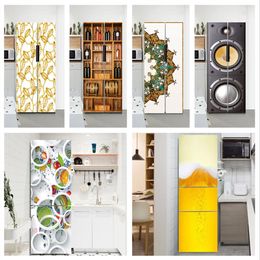 Wall Stickers Modern Wallpaper Refrigerator Decoration Poster Waterproof Peel Stick Vinyl Sticker Home Design Kitchen Mural 230720