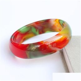 Bangle Natural Colorf Jade Men Women Fashion Accessories Real Chinese Coloured Jades Stone Jadeite Bracelet Lucky Amet Drop Delivery Dhjxb