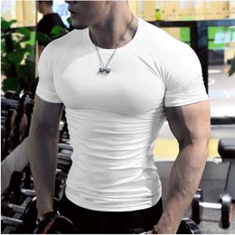 Mens TShirts Summer Short Sleeve Fitness Tshirt Running Sports Muscle Large Casual High Quality Top 230720