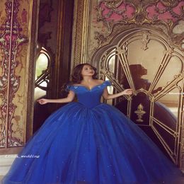 Royal Blue Quinceanera Dresses Sweet 16 Evening Long Party Gowns Ball Gown Plus Size vestidos de 15 anos1636