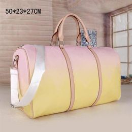 50cm luxury fashion men women travel bag duffle bags brand designer pu Leather luggage handbags large capacity sport bag263S