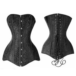 2017 Sexy black Corset dress 12 Steel Bwomens black Lingerie Gothic lace corset dresses bustier short dress for ladies plus si247R