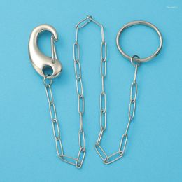 Keychains 3Pcs/Lot Key Chain Hanging Split Keyring With Extender Stainless Steel For DIY Punk Jewellery