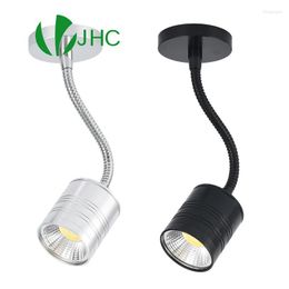 Wall Lamp Led Spot Lights 7W COB AC12V 230V Flexible Tube Ceiling Lamps Hose Track Light For Jewelry Showcase Counter/Exhibition