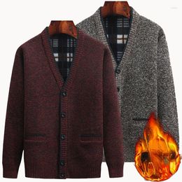 Men's Sweaters 2023 Cardigan Men Autumn Winter Thick V Neck Knitted Sweater Coats Causal Warm Fashion Large Size Clothing W95