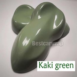 khaki green Gloss Vinyl wrap FOR Car Wrap with air Bubble vehicle wrap covering stickers With Low tack glue 3M quality 1 52x2287O