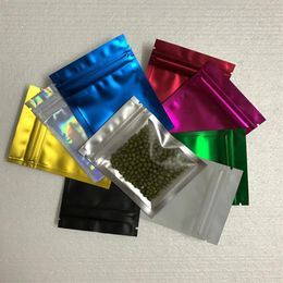 300pcs Lot 7 5 10cm Coloured Aluminium Foil Self Seal Plastic zipper Bag Packaging For Food Snack Storage Matte Clear Mylar Baggies278S