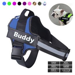 Dog Collars Leashes Personalized Harness No Pull for Small Large Reflective Pet Vest French Bulldog ID Custom Patch Supplies 230720