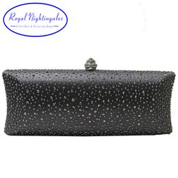 Evening Bags Royal Nightingales Women Party Metal Crystal Clutches Crossbody Handbag Wristlets Hard Case Clutch for Gift 230720