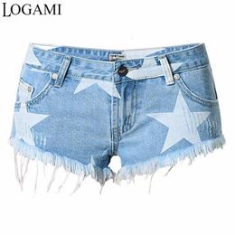 Women s Shorts Sexy Mini Short Jean Summer Curto Star Print Tassel Beach Denim Vacation Club Irregular Pantaloncini 230720