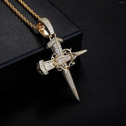 Pendant Necklaces Retro Hip Hop Micro Set Zircon Anchor Fashion Necklace Accessories Men's And Women's Jewellery Free Ship