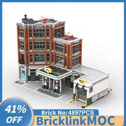 Action Toy Figures 4897PCS City Selling Street View Modular Building Big Corner Garage DIY creative ideas ChildrenToy Gift Blocks Moc 10264 230721