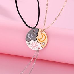 Pendant Necklaces Lovecryst 3Pcs/set Sun Moon Star Necklace Friend Bff Friendship Couple Fashion Jewelry