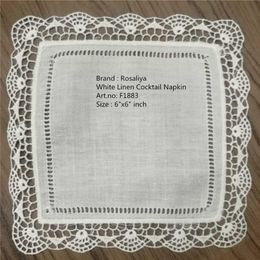 Set of 120 Table Napkin 6 x 6 inch Square Coaster White Linen Cocktail Napkins dress up any Cocktail Party230l