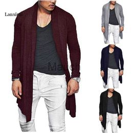 Men's T-Shirts Autumn Men Stylish Knitted Cardigan Slim Fit Pleated Long Sleeve Casual Sweater Overcoat Tops MXXXL J230721