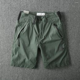 Men's Shorts Summer Lightweight Breathable Thin Outdoor Quick Drying Casual Micro Elastic Sports Zipper Pocket Pants In Five