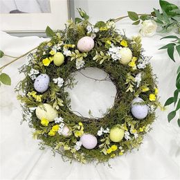 Decorative Flowers 2023 Artificial Natural Plant Nordic Easter Egg Simulation Garland Decoration Door Pendant Home Outdoor