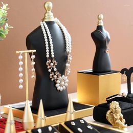 Jewellery Pouches Fashion Metal Display Mannequine Organiser Holder For Necklace Bust Stands Holders Case Rack White Black Resine