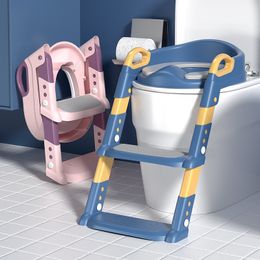 Seat Covers Infant Folding Potty Training Urinal Backrest Chair With Adjustable Step Stool Ladder Safe Toilet For Baby Toddlers 230720